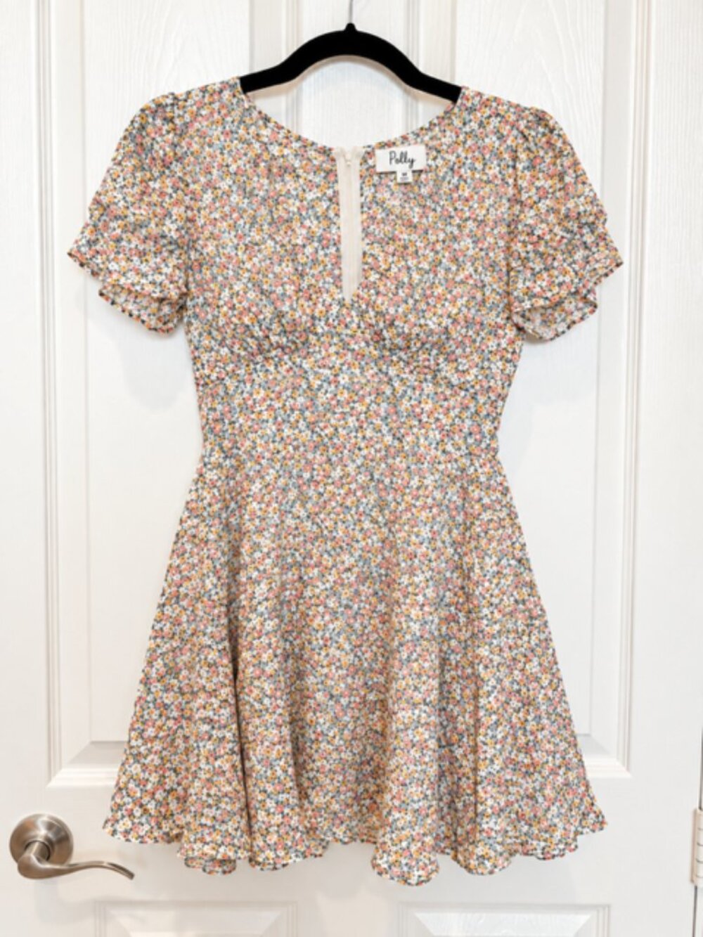 Polly Floral Mini Dress Size 4 Cottagecore Coquette Ditsy Floral Fit & Flare